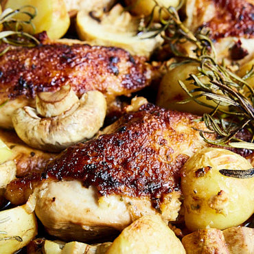 Oven Roasted Chicken Breast with Potatoes and Mushrooms