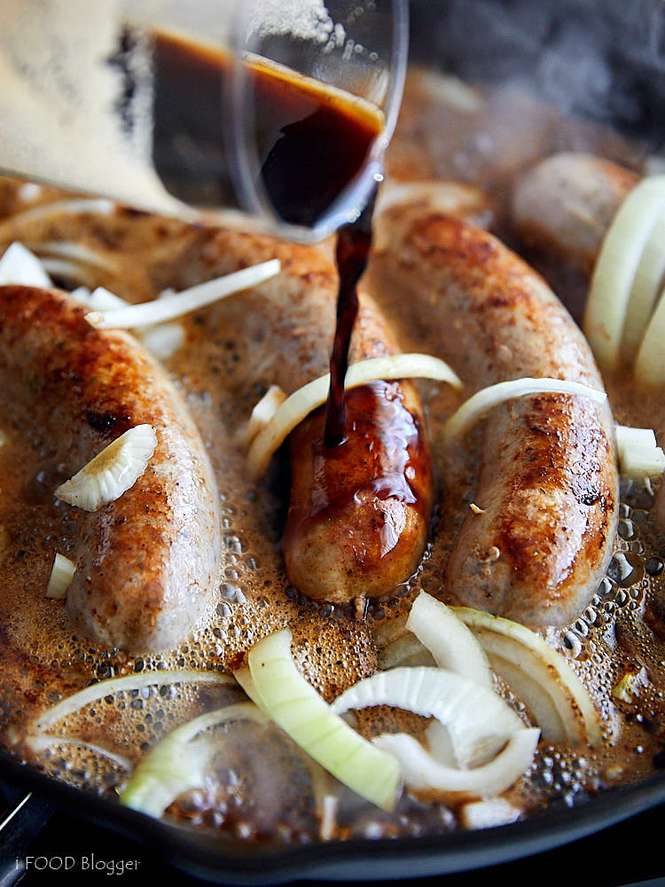 Pan-Fried Beer and Onion Bratwurst - Craving Tasty