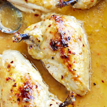 Juicy and very tender, this Italian dressing chicken will blow your socks off. Just marinate the chicken in Italian dressing and bake to the right temp.