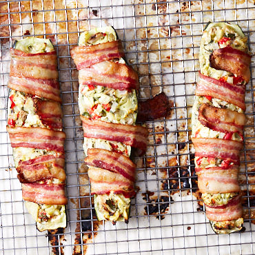 Bacon Wrapped Stuffed Zucchini Boats - 96