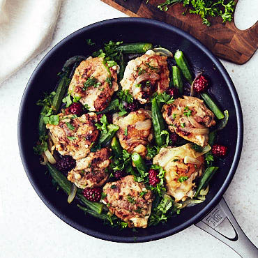 Chicken Thighs with Okra and Blackberries - 36