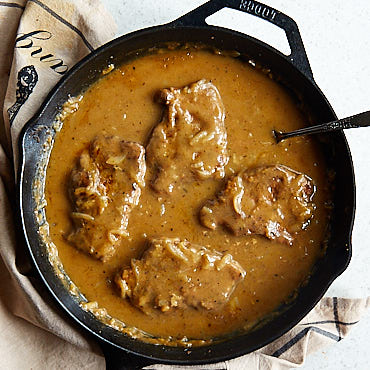 Fried Turkey Chops Smothered In Gravy 