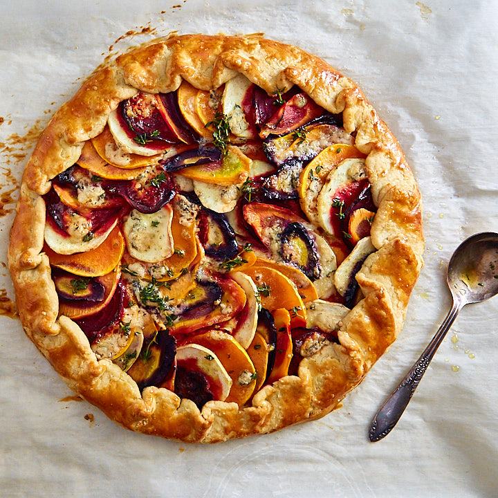 Roasted Vegetable Galette top down view.