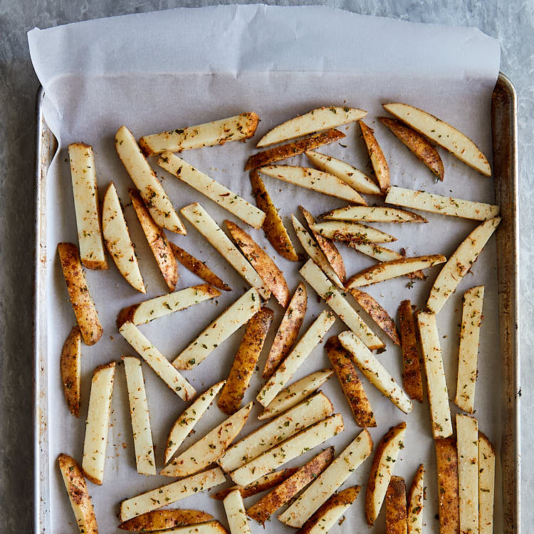 Truffle fries recipe instructions – bake in the oven until crispy