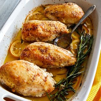 Baked Bone-In Lemon Chicken Breast