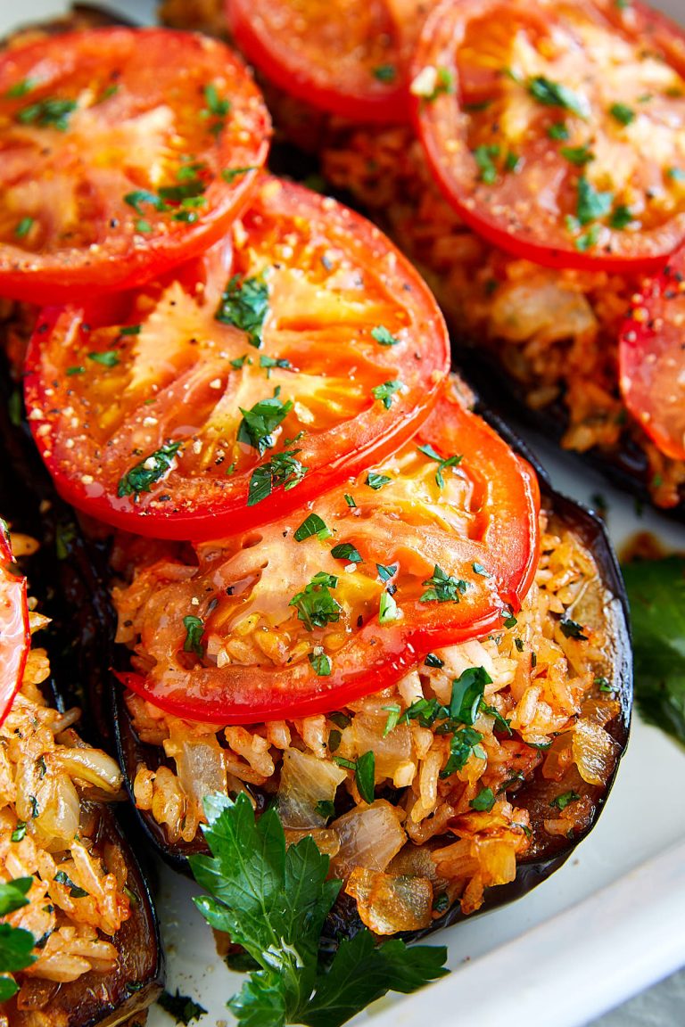 Fried Eggplant with Rice and Tomatoes Recipe - Craving Tasty