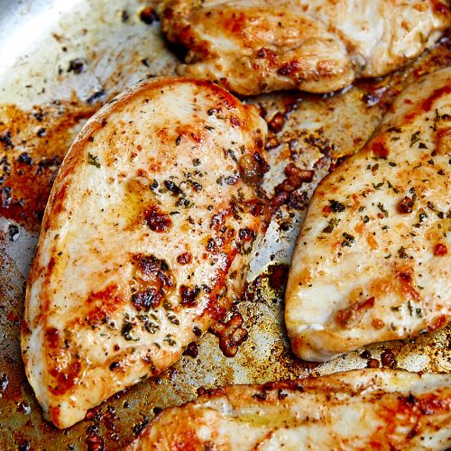 Delicious, tender and juicy pan-fried chicken breast made in under 10 minutes. A perfect recipe for a busy workday dinner.