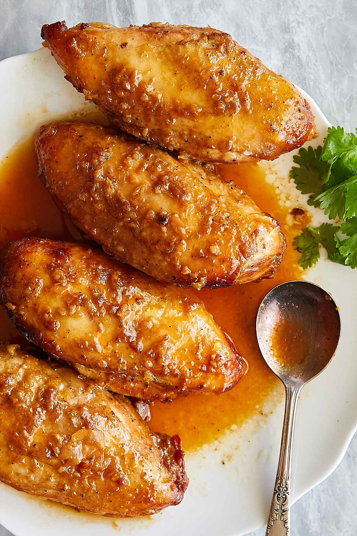Slow Cooker Chicken Breasts on a Plate