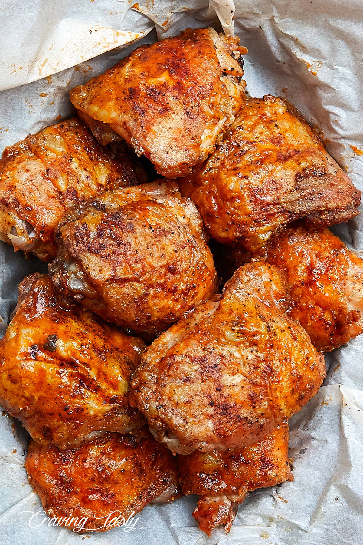 Extra Crispy Oven-Fried Chicken Thighs by Craving Tasty