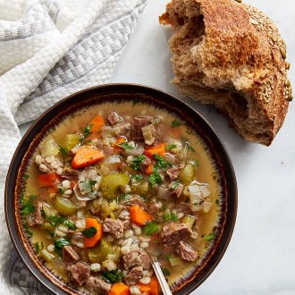 Beef and Vegetable Soup - delicious, comforting and perfect for a cold day. | ifoodblogger.com