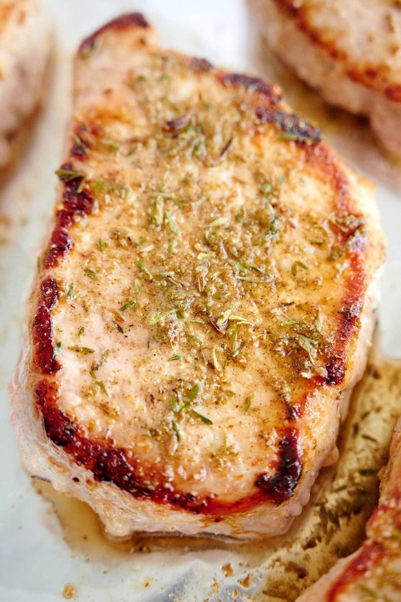 Baked Pork Chops with Browned Garlic Butter - Craving Tasty