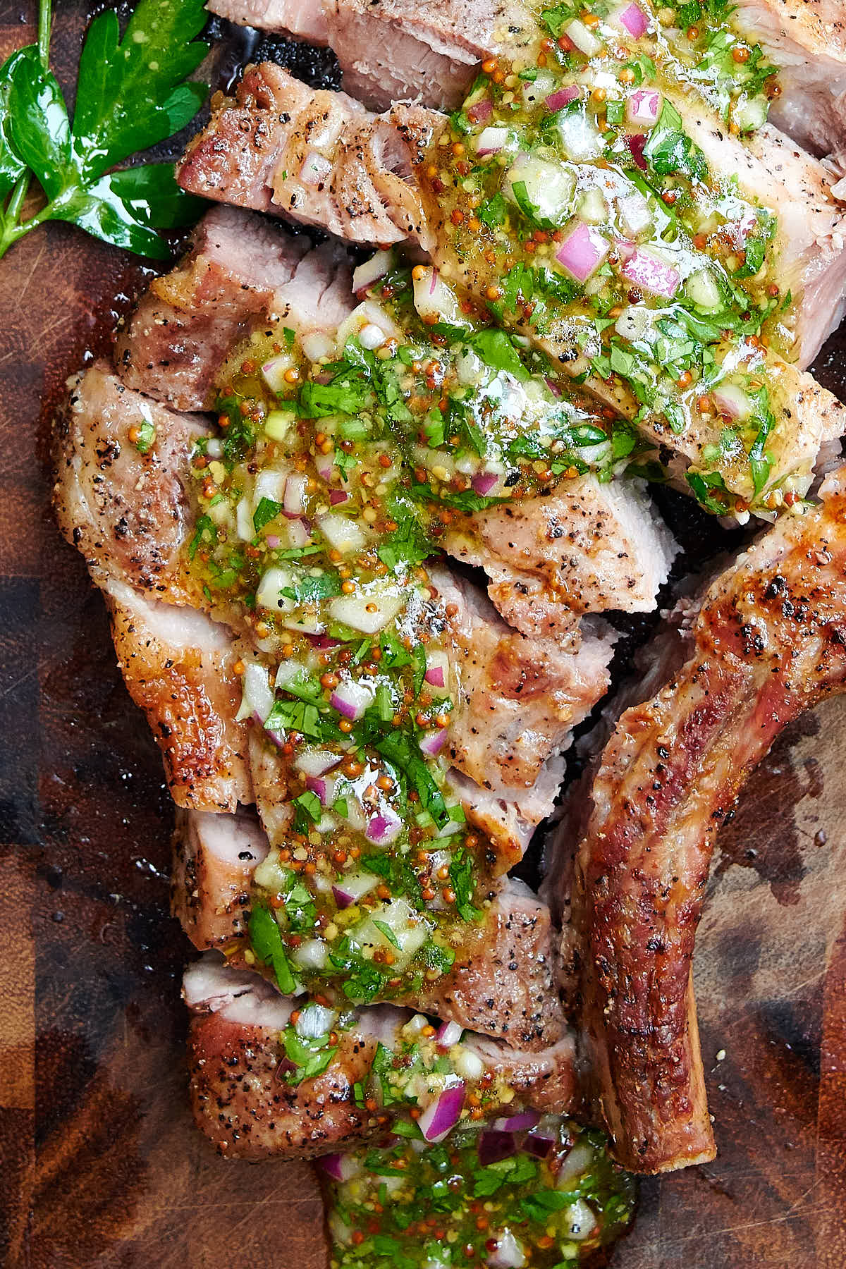 Air Fryer Pork Chops with Mustard Chimichurri Sauce - 56