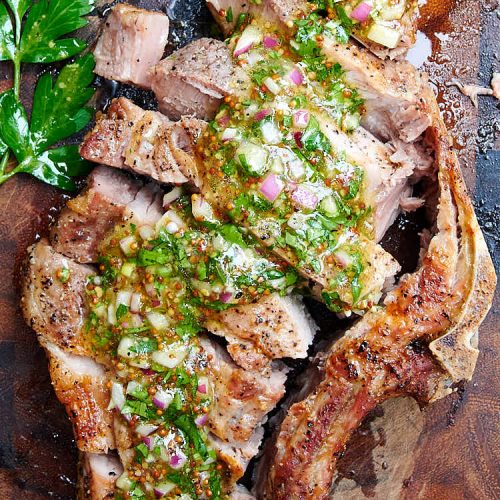 Air Fryer Pork Chops with Mustard Chimichurri Sauce - 79