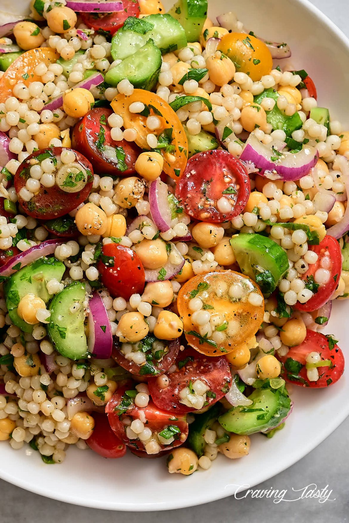 Israeli Couscous Salad - Craving Tasty