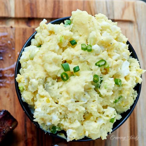 A bowl of southern potato salad.