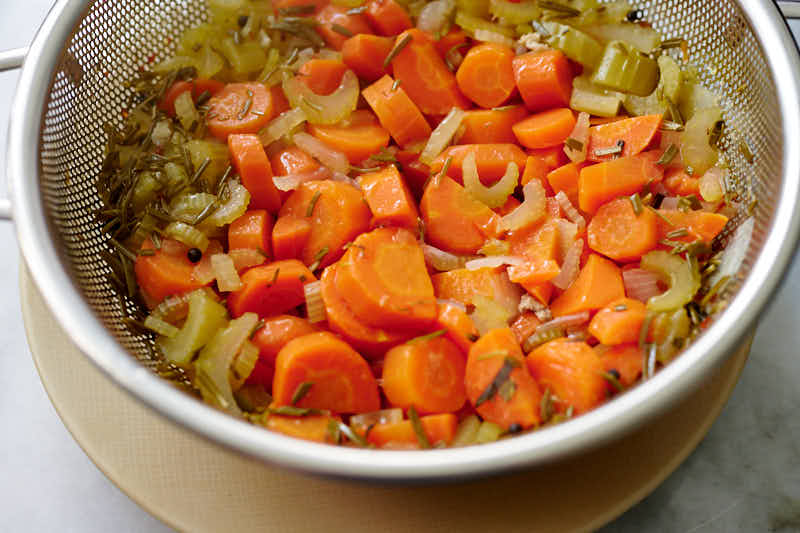 Leftover carrots and celery from chicken broth