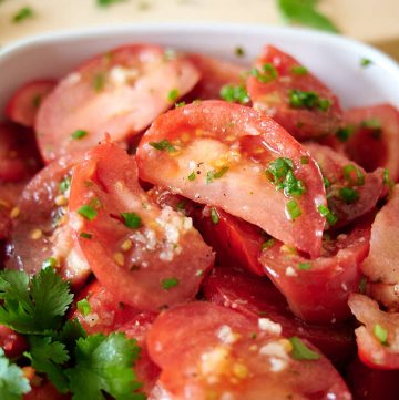 Summer tomato salad with citrus dressing