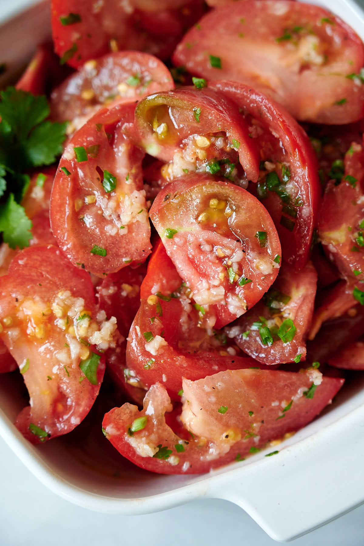 Summer tomato salad with citrus dressing