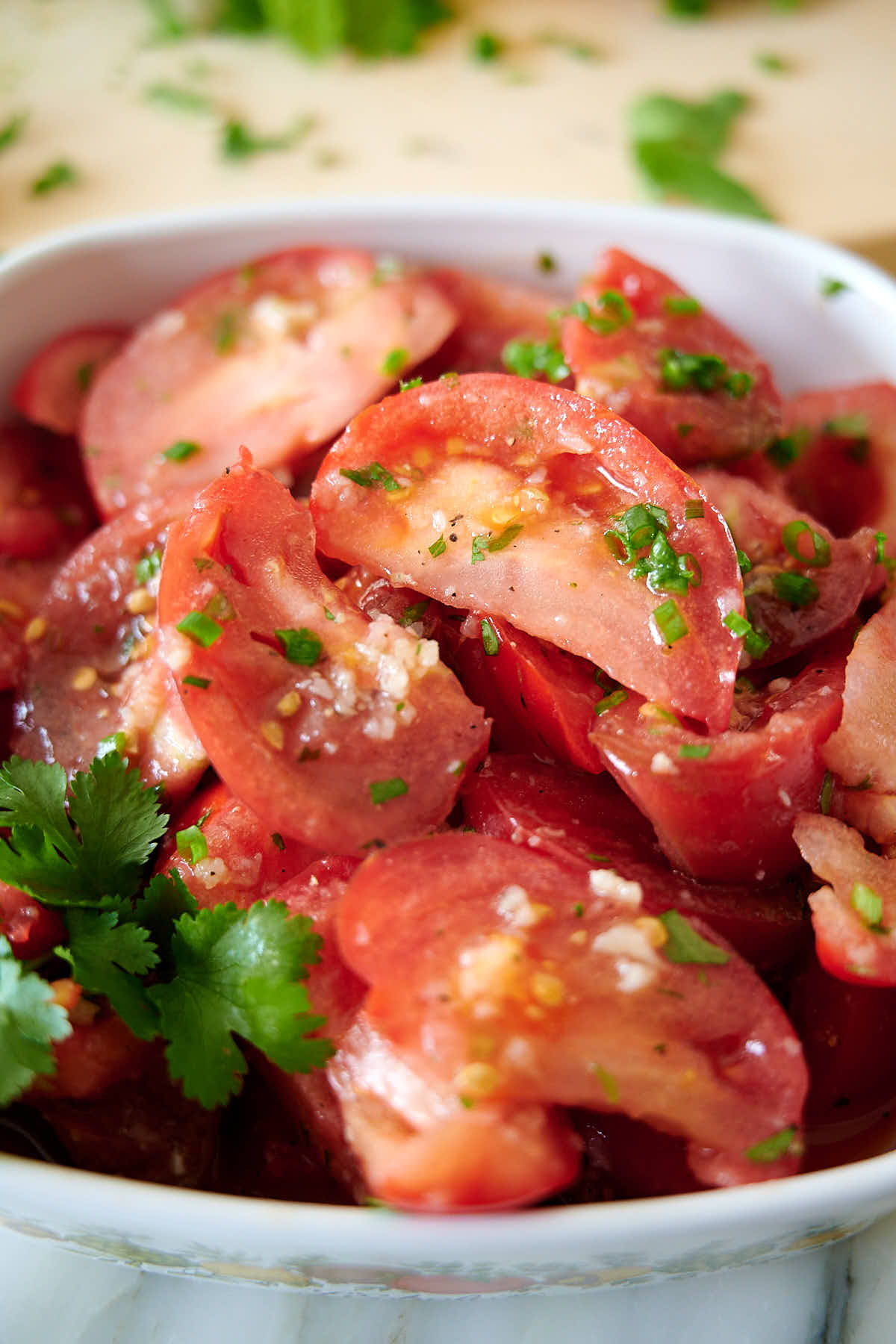 Tomato salad in a bowl.