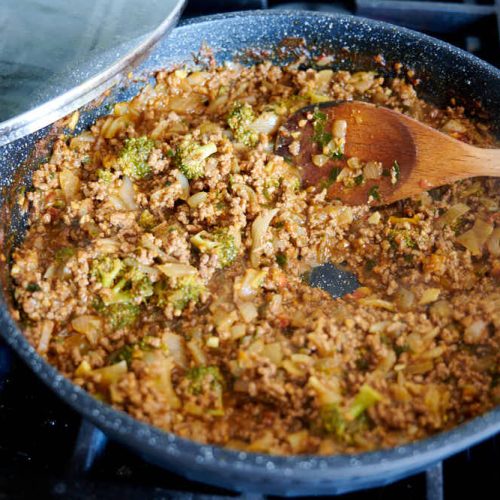 fried-onions-beef-vegetables-simmer