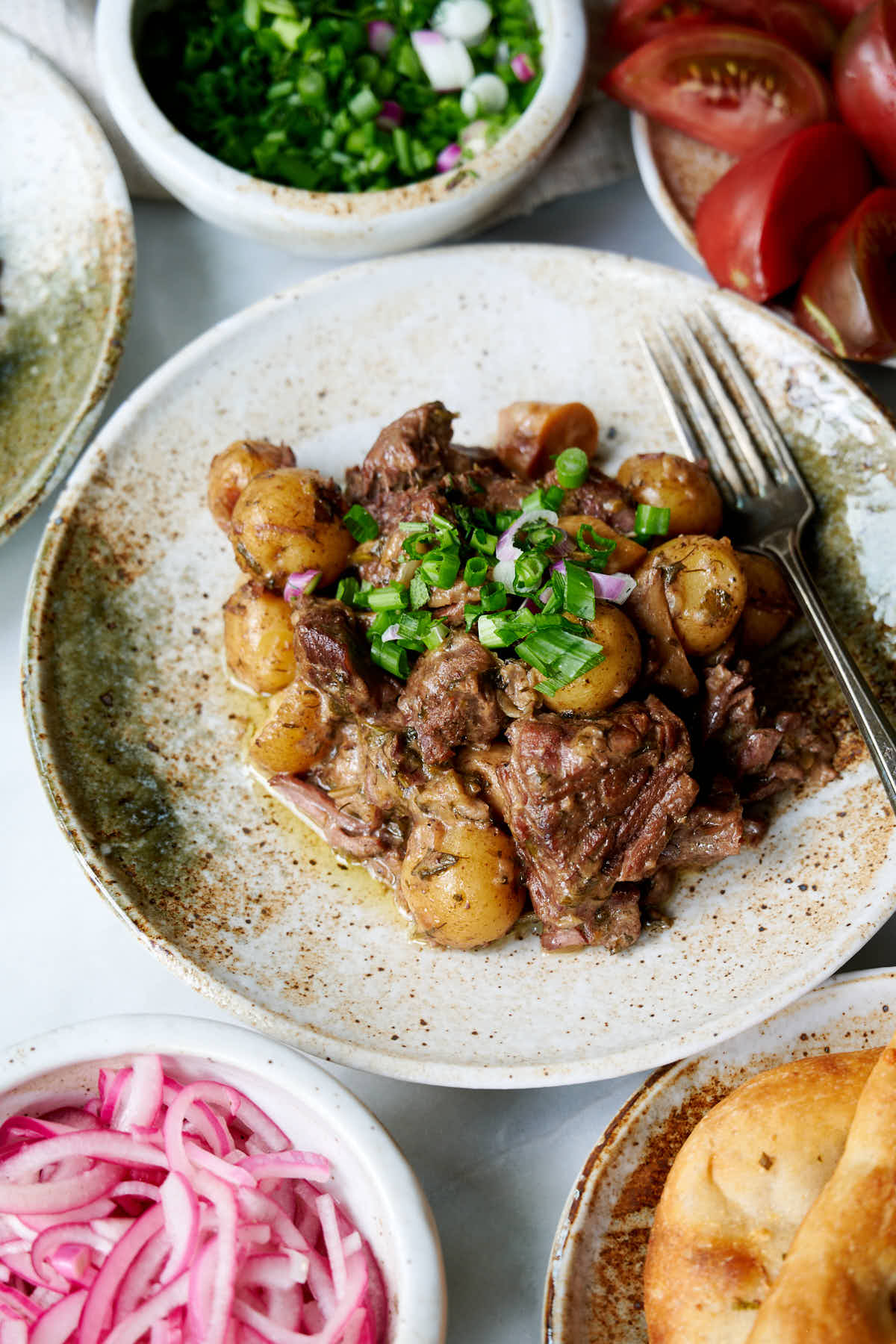 One Pot Beef and Potatoes made with beef chuck, so tender and juicy that it melts in your mouth. The Little Yellows potatoes are the creamiest potatoes in existence, are a part of this dish. Heavenly. Great for even summer days when served with fresh veggies or a salad.